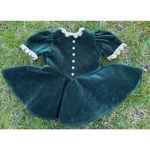 Retired Pleasant Company American Girl Molly Ever Green Christmas Velvet Dress